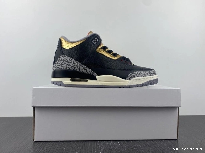 Cheap Husky Gold Jordan Air 3 CK9246-067 Black WMNS 0724